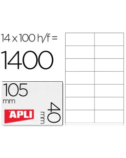 Etiqueta adhesiva apli 1275 tamaño 105x40 mm -fotocopiadora -laser -ink-jet-caja con 1400 etiquetas