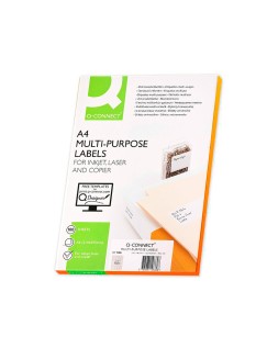 Etiqueta adhesiva q-connect kf15386 tamaño 38,1x21,2 mm fotocopiadora laser ink-jet caja con 100 hojas din a4