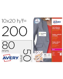 Identificativo adhesivo avery acetato de seda tamaño 80x50 mm removible laser caja de 100unidades