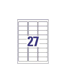 Etiqueta adhesiva avery blanca removible laser ink-jet fotocopiadora 63,5x29,6 mm caja de 675 unidades