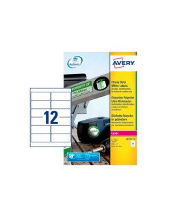 Etiqueta adhesiva resistente avery poliester blanco laser 99,1x42,3 mm caja de 240 unidades