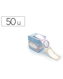 Etiqueta adhesiva avery removible para botes regalos y decoraciones 6 modelos 2 medidas rollo de 50 unidades