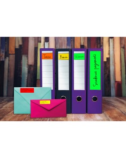 Etiqueta adhesiva tico amarill o fluorescentes permanente fsclaser/inkjet/fotocopia 210x297mm caja de 70 unidades