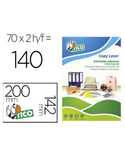 Etiqueta adhesiva tico naranja fluorescentes permanente fsclaser/inkjet/fotocopia 200x142mm caja de 140 unidades