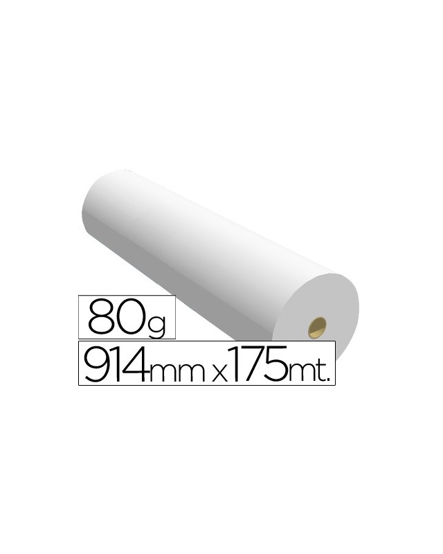Papel reprografia para plotter 914mmx175mt 80 g