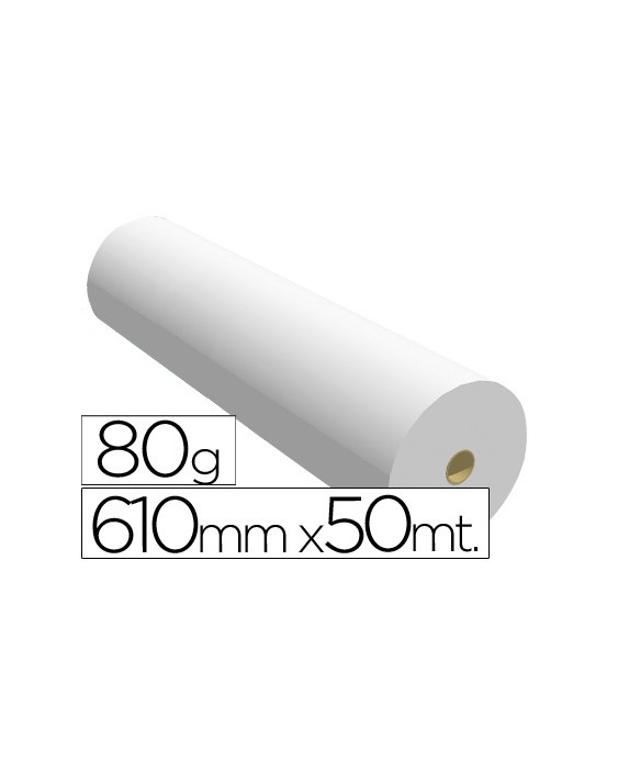 Papel reprografia para plotter 610mmx50mt 80 g impresion ink-jet