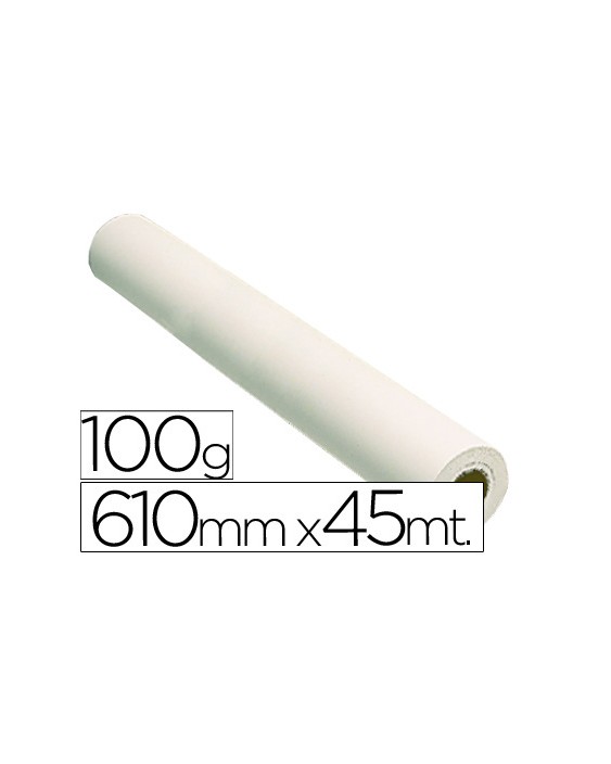 Papel reprografia grafic 100 g para plotter papel estucado blanco mate 610x45 m 1440 dpi