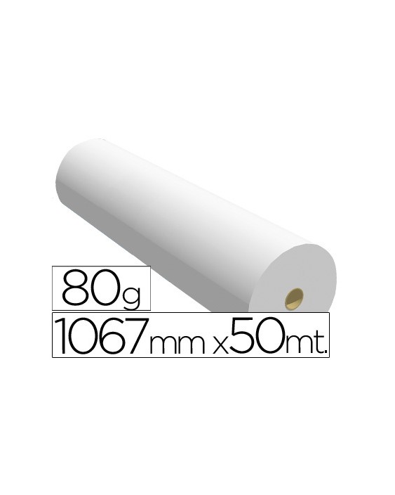 Papel reprografia para plotter 1067mmx50mt 80 g impresion ink-jet