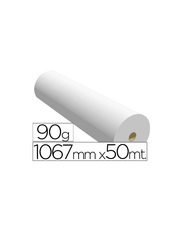 Papel reprografia para plotter 1067mmx50mt 90 g impresion ink-jet