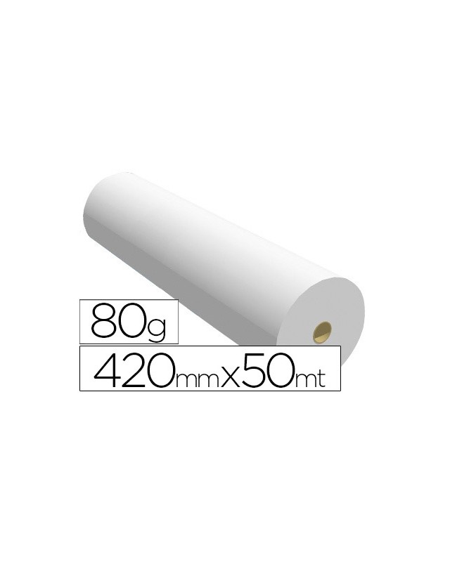 Papel reprografia para plotter 420mmx50mt 80 g impresion ink-jet
