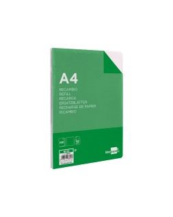 Recambio liderpapel a4 100 hojas 60gr liso sin margen 4 taladros