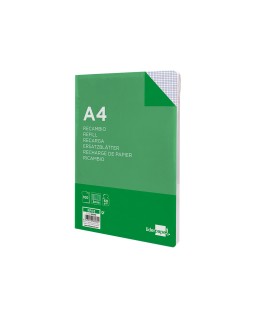Recambio liderpapel a4 100 hojas 60gr cuadro 3 mm con margen 4 taladros
