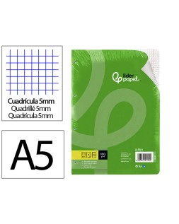 Recambio liderpapel a5 100 h 100gr cuadro 5mm con m argen 6 taladros