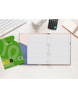 Recambio liderpapel a5 100 h 100gr horizontal doble margen 6 taladros