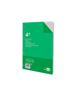 Recambio liderpapel cuarto 100 hojas 60gr cuadro 8mm con margen 6 taladros