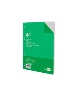 Recambio liderpapel cuarto 100 hojas 60gr horizontal con margen 6 taladros