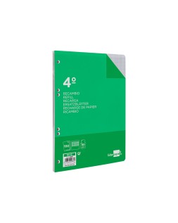 Recambio liderpapel cuarto 100 hojas 60gr milimetrado sin margen 6 taladros