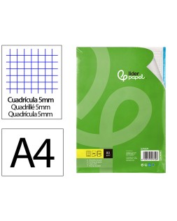 Recambio liderpapel a4 120 hojas 80gr cuadro 5mm sin ma rgen 4 taladros bandas de 5 colores
