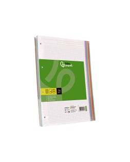 Recambio liderpapel a5 120 hojas 75gr cuadro 5mm sin ma rgen 6 taladros bandas de 5 colores