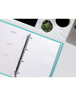 Recambio liderpapel a5 120 hojas 75gr cuadro 5mm sin ma rgen 6 taladros bandas de 5 colores