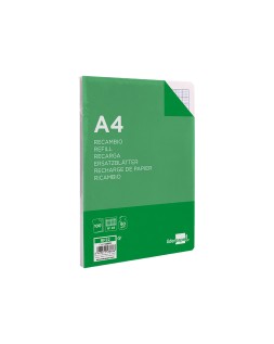 Recambio liderpapel a4 100 hojas 60gr rayado nº 46 4 taladros