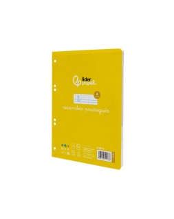 Recambio liderpapel a5 pautaguia 100 hojas 75gr cuadriculado pautado 4mm con margen 6 taladros