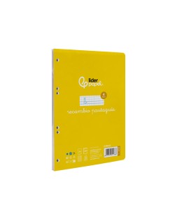 Recambio liderpapel a5 pautaguia 100 hojas 75gr cuadriculado pautado 4mm con margen 6 taladros