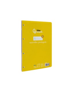 Recambio liderpapel a4 pautaguia 100 hojas 75gr cuadriculado pautado 4mm con margen 4 taladros