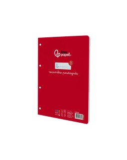 Recambio liderpapel a4 pautaguia 100 hojas 75gr cuadriculado pautado 5mm con margen 4 taladros