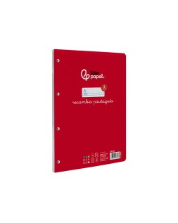 Recambio liderpapel a4 pautaguia 100 hojas 75gr cuadriculado pautado 5mm con margen 4 taladros