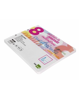 Recambio liderpapel cuarto apaisado pautaguia 100 hojas 75gr cuadriculado pautado 8mm con margen 2 taladros