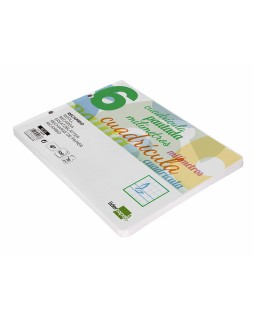 Recambio liderpapel cuarto apaisado pautaguia 100 hojas 75gr cuadriculado pautado 6mm con margen 2 taladros