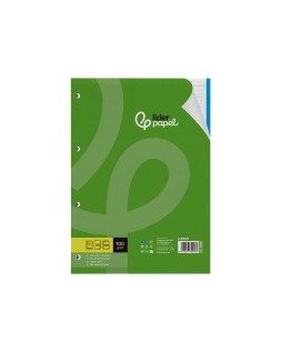 Recambio liderpapel a4 100 hojas 100gr cuadro 5mm 4 taladros bandas de 5 colores