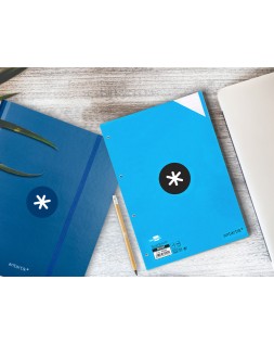 Recambio antartik a4 100 hojas 90gr cuadro 5 mm 4 taladros bandas de 5 colores