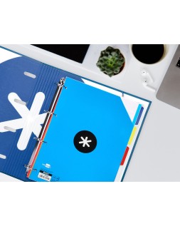 Recambio antartik a4 100 hojas 90gr cuadro 5 mm 4 taladros bandas de 5 colores