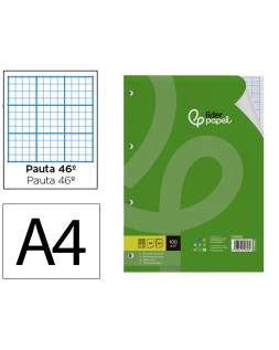 Recambio liderpapel a4 100 hojas 100gr rayado nº 46 4 taladros
