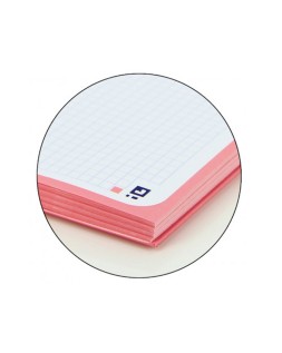Recambio color 1 oxford din a4+ 80 hojas 90 gr cuadro 5 mm 4 taladros color rosa chicle