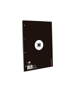 Recambio antartik a4 80 hojas 90gr cuadro 5 mm 4 taladros 1 banda marco color negro