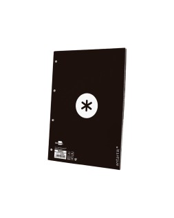 Recambio antartik a4 80 hojas 90gr cuadro 5 mm 4 taladros 1 banda marco color negro