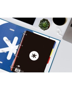 Recambio antartik a4 80 hojas 90gr cuadro 5 mm 4 taladros 1 banda marco color negro