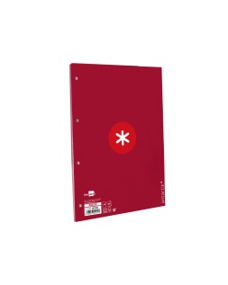 Recambio antartik a4 80 hojas 90gr cuadro 5 mm 4 taladros 1 banda marco color frambuesa