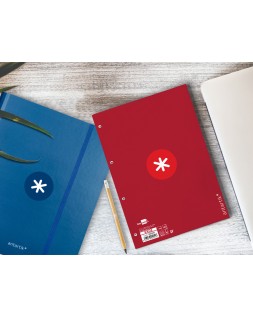 Recambio antartik a4 80 hojas 90gr cuadro 5 mm 4 taladros 1 banda marco color frambuesa