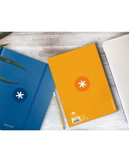 Recambio antartik a4 80 hojas 90gr cuadro 5 mm 4 taladros 1 banda marco color mostaza