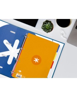 Recambio antartik a4 80 hojas 90gr cuadro 5 mm 4 taladros 1 banda marco color mostaza