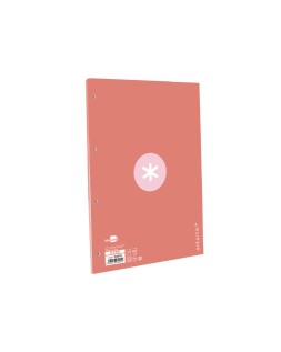 Recambio antartik a4 80 hojas 90gr cuadro 5 mm 4 taladros 1 banda marco color rosa