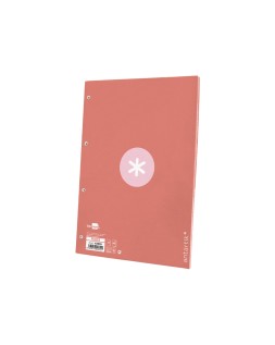 Recambio antartik a4 80 hojas 90gr cuadro 5 mm 4 taladros 1 banda marco color rosa
