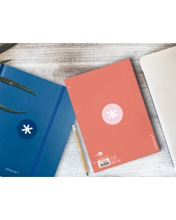 Recambio antartik a4 80 hojas 90gr cuadro 5 mm 4 taladros 1 banda marco color rosa