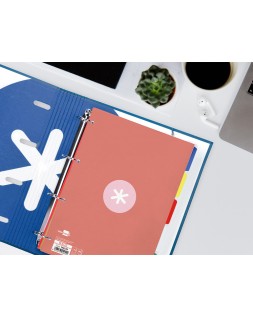 Recambio antartik a4 80 hojas 90gr cuadro 5 mm 4 taladros 1 banda marco color rosa