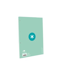 Recambio antartik a4 80 hojas 90gr cuadro 5 mm 4 taladros 1 banda marco color menta