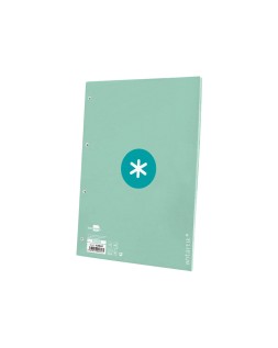 Recambio antartik a4 80 hojas 90gr cuadro 5 mm 4 taladros 1 banda marco color menta